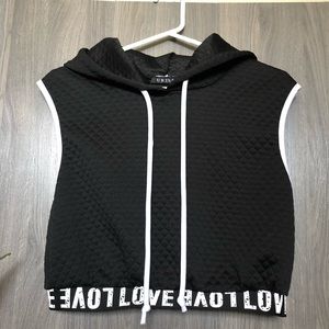 Quilted Textures Crop Top Tank Top Hoodie